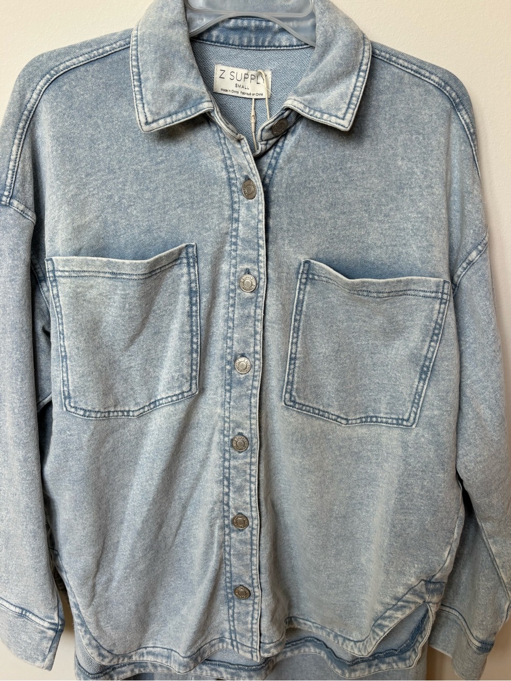 $226 NWT 2pc Z Supply All Day Knit Denim Jacket & Hunter knit denim pants Sz S - Picture 7 of 10